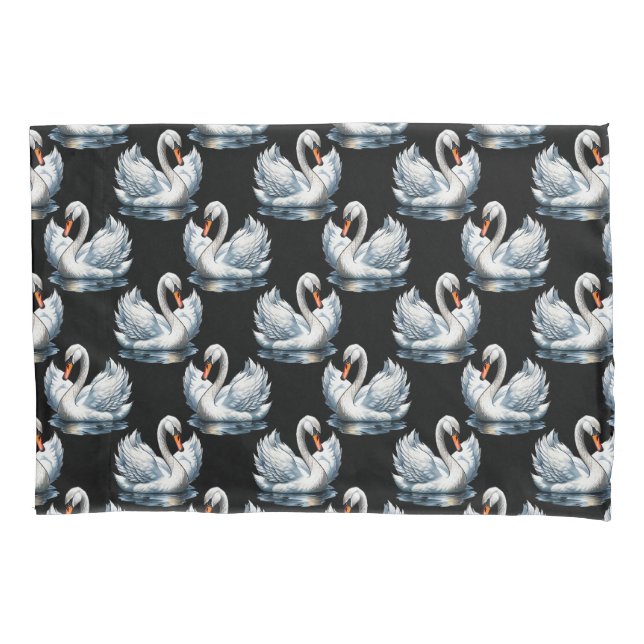 Swan Birds Pattern Design  Pillowcase (Front)