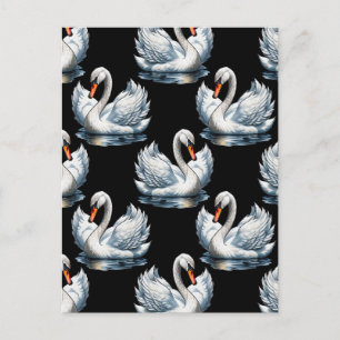 Swan Birds Pattern Design Postcard