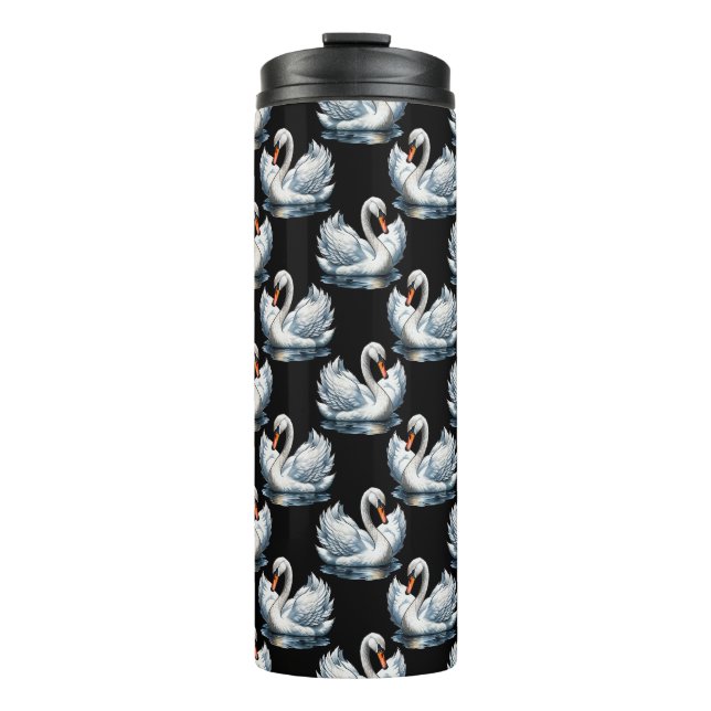 Swan Birds Pattern Design  Thermal Tumbler (Front)