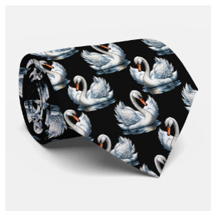 Swan Birds Pattern Design Tie