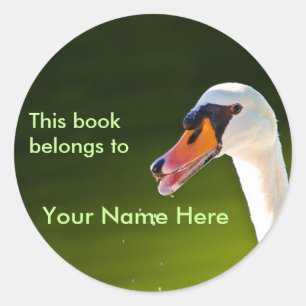 Swan Bookplate Sticker