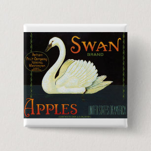 Swan Brand Apples 15 Cm Square Badge