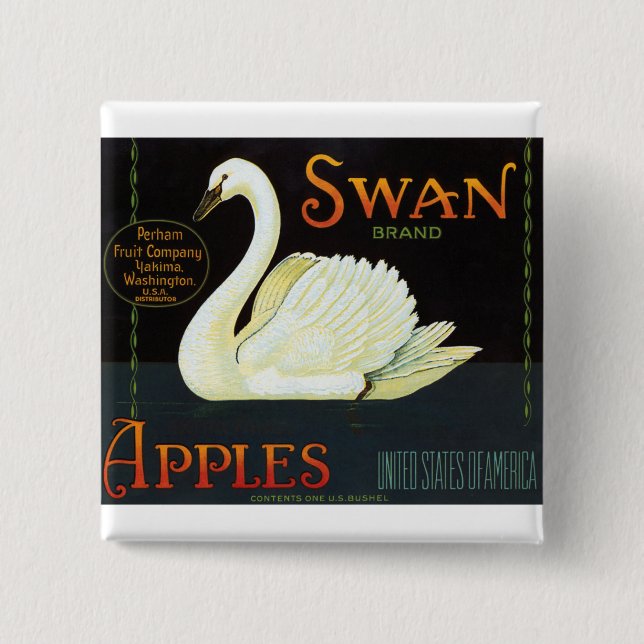Swan Brand Apples 15 Cm Square Badge (Front)