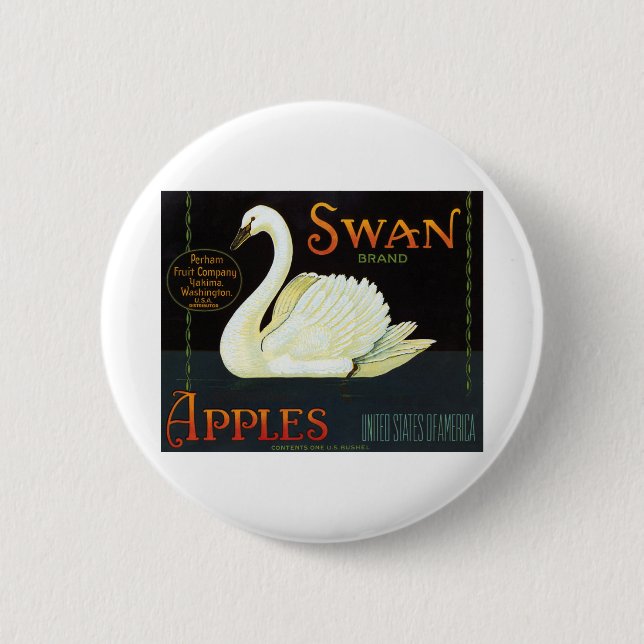 Swan Brand Apples 6 Cm Round Badge (Front)