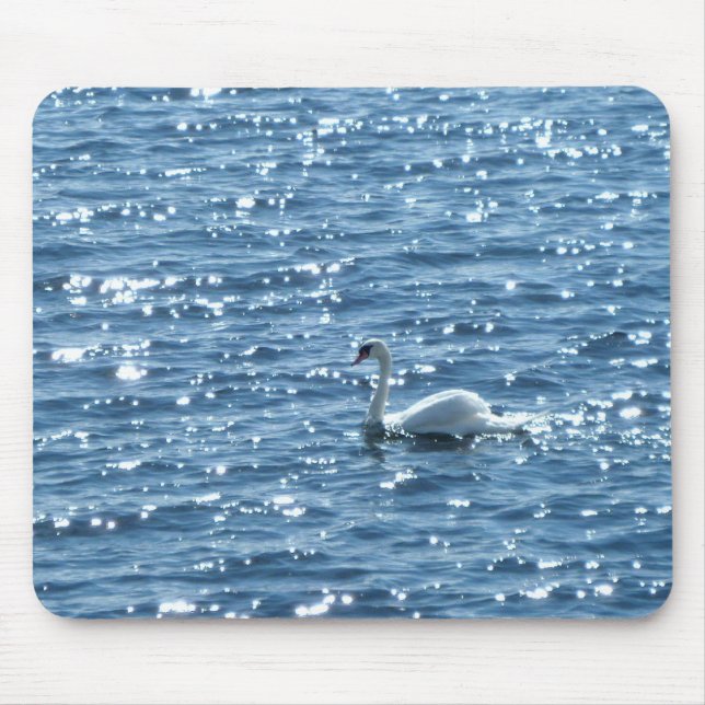 Swan, Cardiff Bay, Cardiff, Wales Mouse Pad (Front)