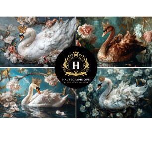 Swan Collage Decoupage Tissue Paper