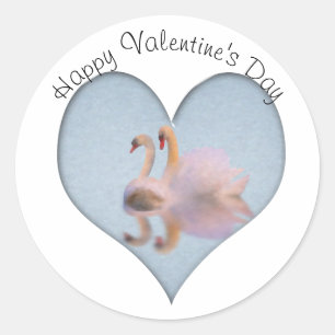 Swan Couple Life Partners Valentine  Classic Round Sticker