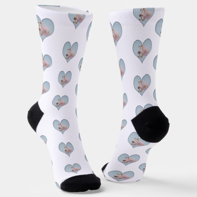 Swan Couple Life Partners Valentine  Socks (Angled)