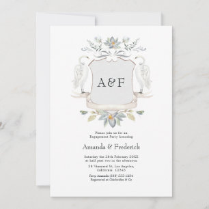 Swan Crest Elegant Lake Wedding Engagement Party Invitation