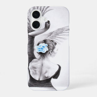 Swan dancing woman ballet Surreal drawing art iPhone 16 Case