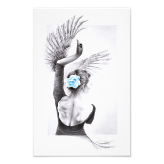 Swan dancing woman ballet Surreal drawing art Photo Print