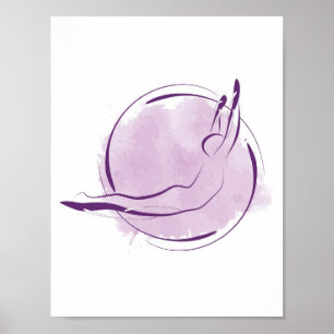 Swan Dive Pilates Pose Minimal Pilates Pose Poster