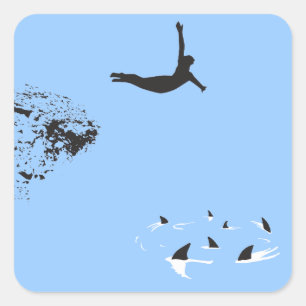 swan dive square sticker