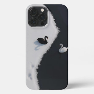 Swan Duality: Elegance in Contrast – iPhone Case