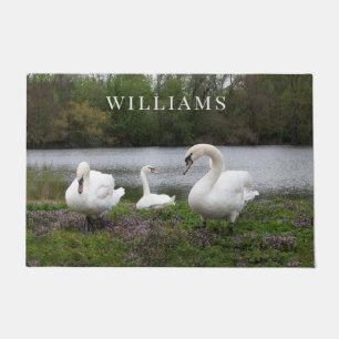 Swan Family Personalised Doormat
