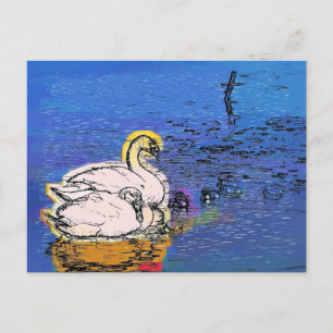 SWAN FAMILY POSTCARD