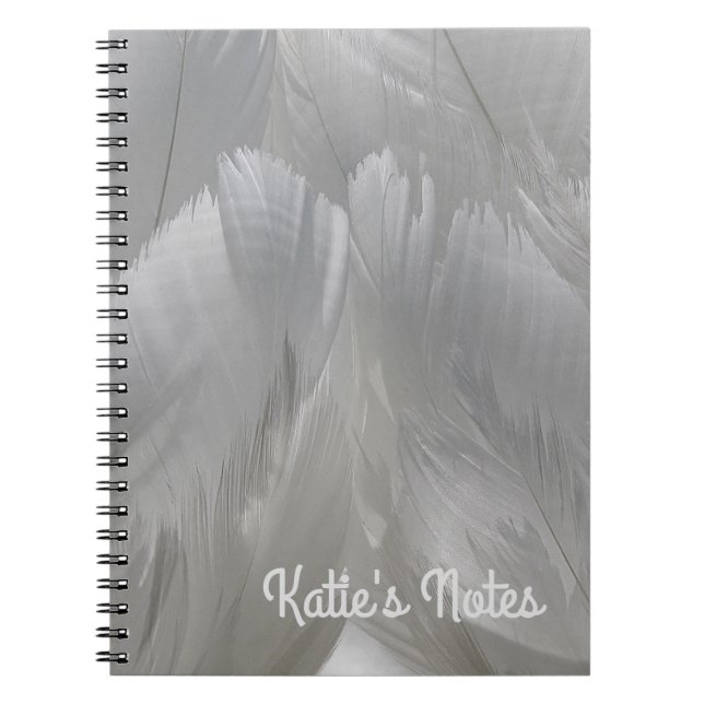 Swan Feathers Close-up Photograph Custom Notebook (Front)
