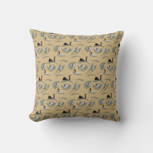 Swan Frenzy Pillow (Gold)