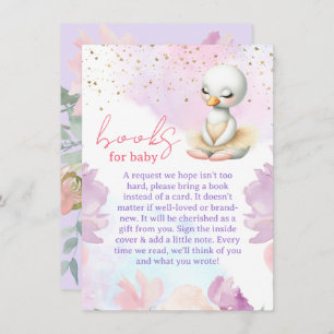 Swan Girl Baby Shower Book Request Enclosure Card