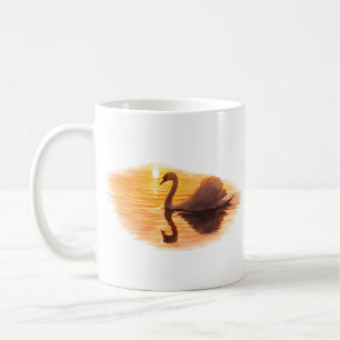 Swan Gliding at Sunset Coffee Mug