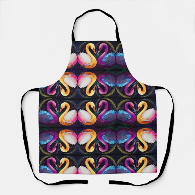 Swan gracefully across a serene pond apron (Front)