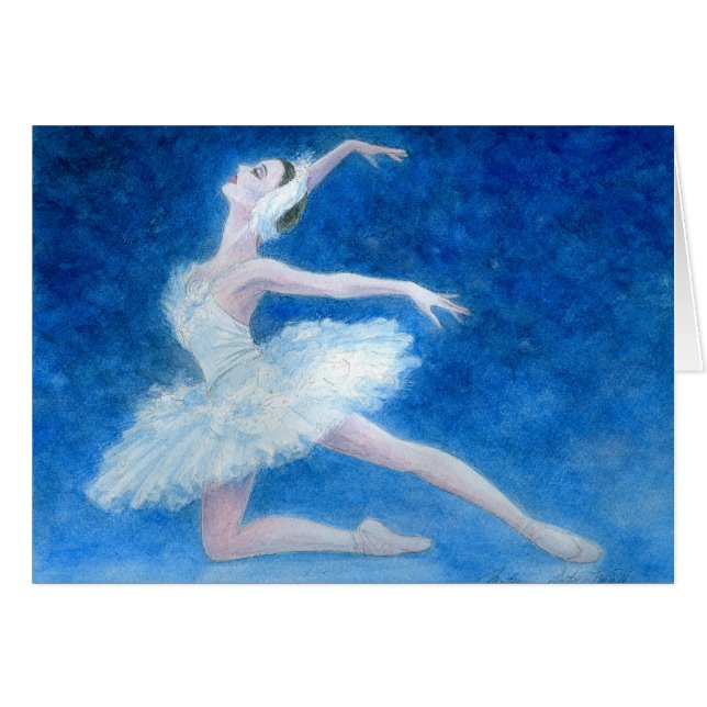 swan greeting card (Front Horizontal)