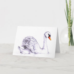 swan greeting card