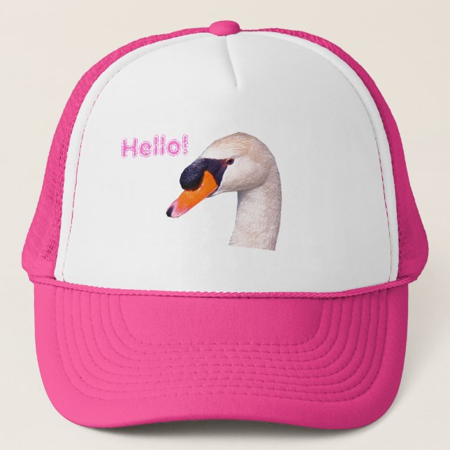 Swan Hello! Trucker Hat (Front)