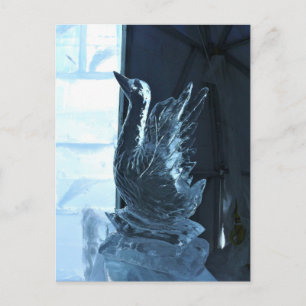 Swan Ice Sculpture, Quebec, Canada Postcard
