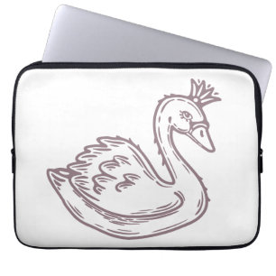 Swan in crown laptop sleeve