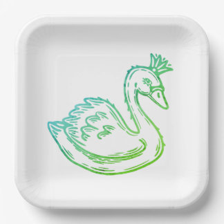 Swan in crown paper plate