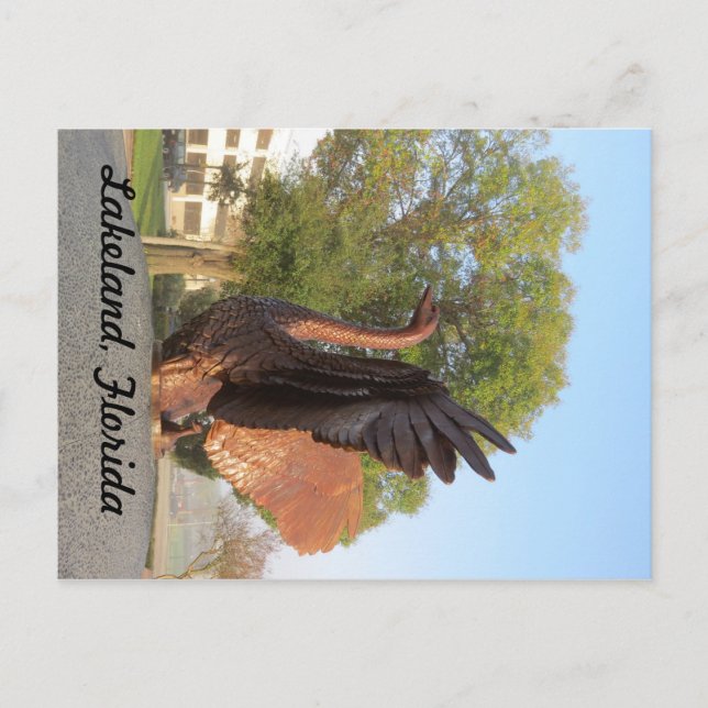 Swan in Flight Statue Lakeland, Florida Postcard (Front)