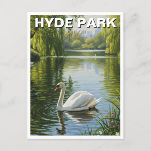 Swan in Hyde Park London United Kingdom Travel Postcard