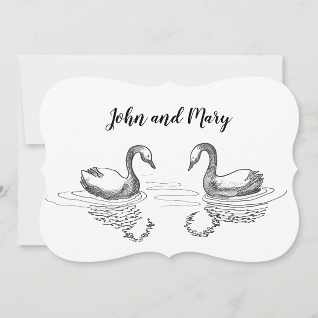 Swan in ink. (Front)