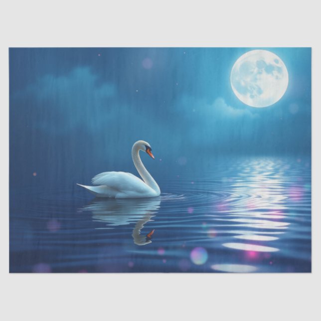 swan in the moonlight tissue paper (Front)