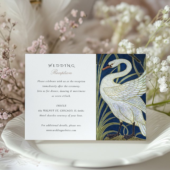 Swan Inspired Wedding Reception Card (Creator Uploaded)