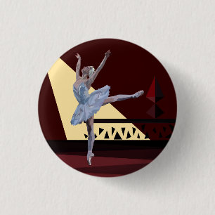 'Swan Lake Ballerina' 3 Cm Round Badge