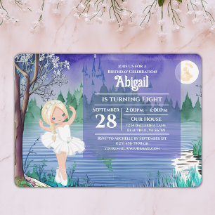 Swan Lake Ballet Spring Pretty Ballerina Birthday Invitation