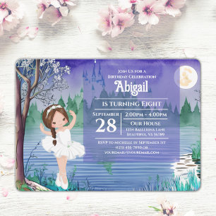Swan Lake Ballet Spring Pretty Ballerina Birthday Invitation