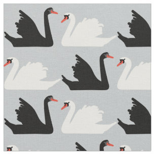 Swan Lake Black and White swan Fabric