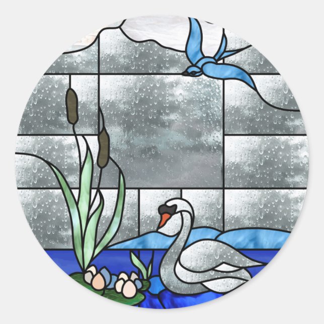 Swan Lake Invitation Sticker (Front)