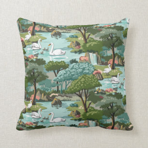 Swan Lake Retro Style Paint by Number Cushion