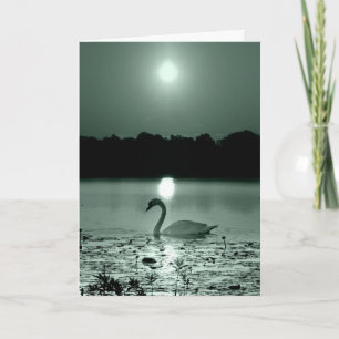 Swan Lake Sympathy Card Blank inside