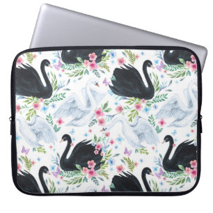 Swan Lake: Watercolor Pastel Pattern. Laptop Sleeve