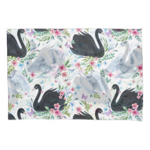 Swan Lake: Watercolor Pastel Pattern. Pillowcase