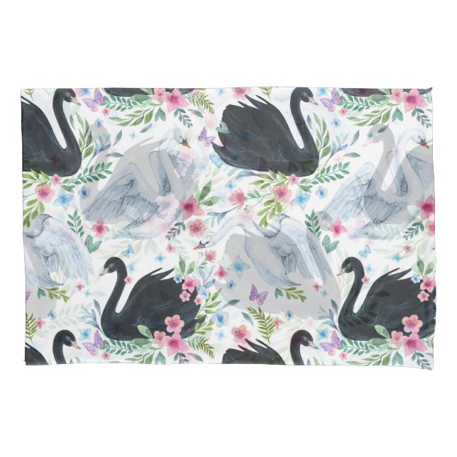 Swan Lake: Watercolor Pastel Pattern. Pillowcase (Front)