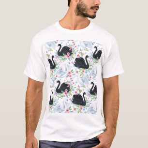 Swan Lake: Watercolor Pastel Pattern. T-Shirt
