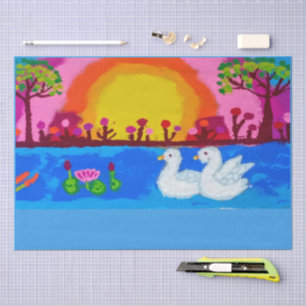 Swan Landscape Tissue Paper