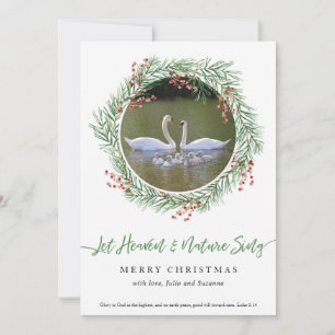 Swan Let Heaven & Nature Sing Holiday Card