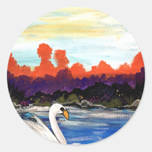 Swan Life   Classic Round Sticker